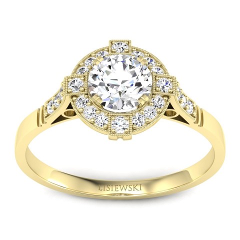 Audrey - Złoty pierścionek z diamentami