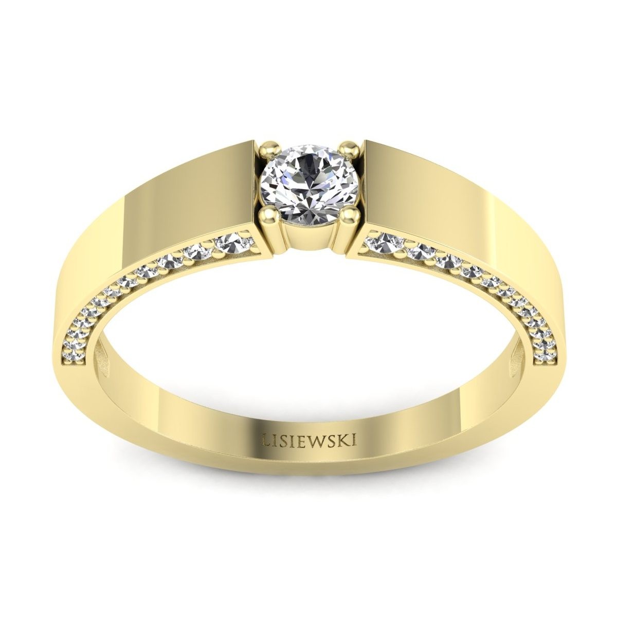 Verona - Złoty pierścionek z diamentami
