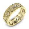 Royal - Obrączka ślubna z diamentami żółte złoto