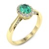 Diana - Złoty pierścionek ze szmaragdem i diamentami