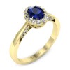 Diana - Złoty pierścionek z szafirem i diamentami