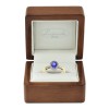 Diana - Złoty pierścionek szafir cejloński i diamenty w pudełku