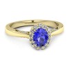 Diana - Złoty pierścionek szafir cejloński i diamenty
