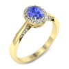 Diana - Złoty pierścionek z tanzanitem i diamentami