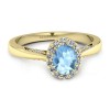 Diana - Złoty pierścionek z topazem i diamentami