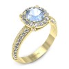 Mary - Złoty pierścionek z akwamarynem i diamentami