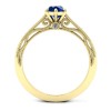 Rose - Złoty pierścionek z szafirem i diamentami