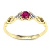 Grace - Złoty pierścionek z rubinem i diamentami