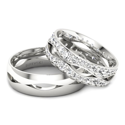 Eternity - Obrączki ślubne z diamentami białe złoto