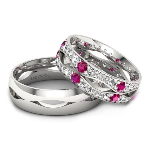 Eternity - Obrączki ślubne z rubinami i z diamentami