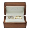 Eternity - Złote obrączki ślubne z szafirami i diamentami w pudełku