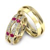 Eternity - Złote obrączki ślubne z rubinami i diamentami