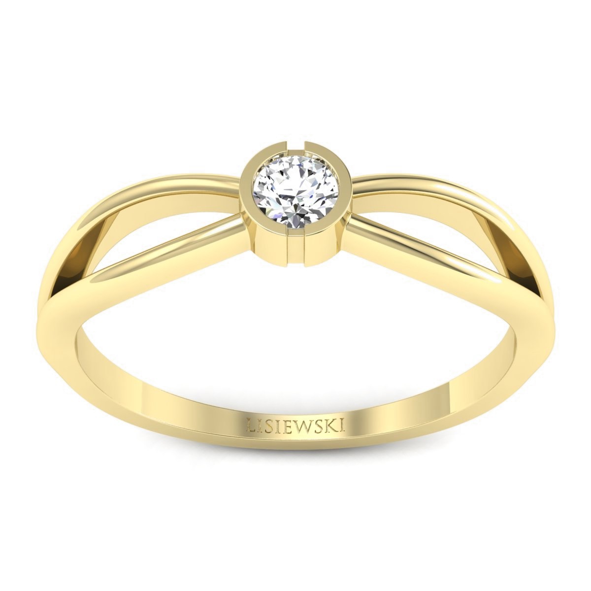 Sandy - Złoty pierścionek z diamentem