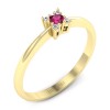 Butterfly - Złoty pierścionek z rubinem i diamentami