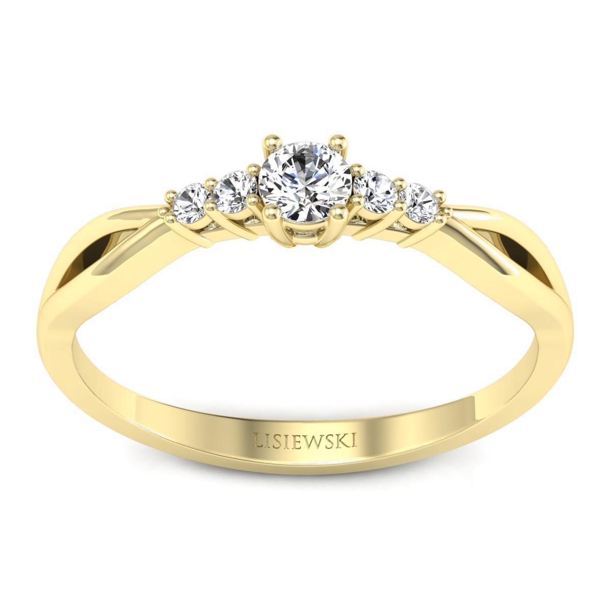 Michelle - Złoty pierścionek z diamentami