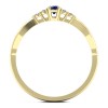 Michelle - Złoty pierścionek z szafirem i diamentami