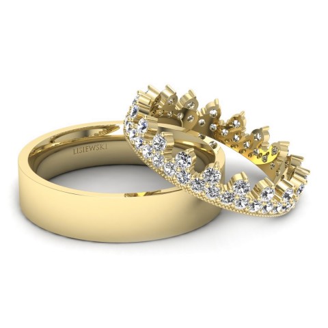 Crown - Obrączki z diamentami żółte złoto