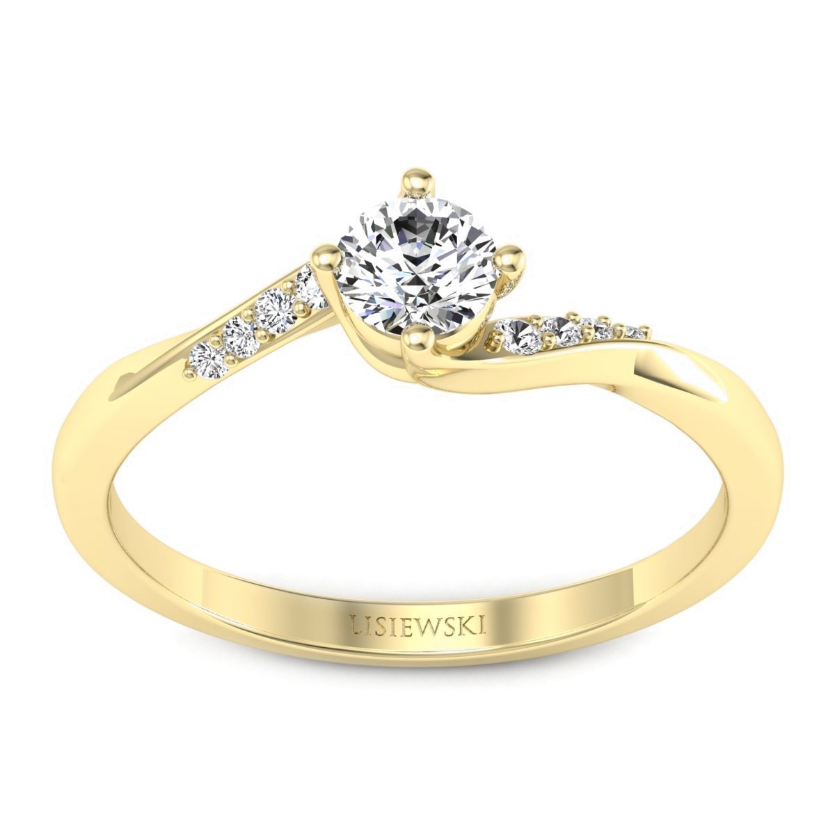 Olivia - Złoty pierścionek z diamentami