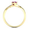 Olivia - Złoty pierścionek z rubinem i diamentami