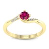 Olivia - Złoty pierścionek z rubinem i diamentami
