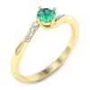Olivia - Złoty pierścionek ze szmaragdem i diamentami
