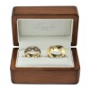 Cordoba - Złote obrączki z szafirami i diamentami w pudełku