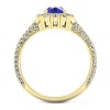 Kate - Złoty pierścionek z szafirem cejlońskim i diamentami