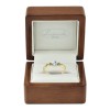 Two hearts - Złoty pierścionek z akwamarynem i diamentami w pudełku