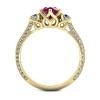 Carla - Złoty pierścionek z rubinem i diamentami
