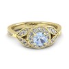 Maria - Złoty pierścionek z akwamarynem i diamentami