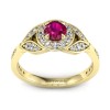 Maria - Złoty pierścionek z rubinem i diamentami