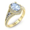 Giovanna - Złoty pierścionek z akwamarynem i diamentami
