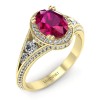 Giovanna - Złoty pierścionek z rubinem i diamentami