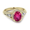 Giovanna - Złoty pierścionek z rubinem i diamentami