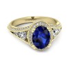 Giovanna - Złoty pierścionek z szafirem i diamentami