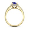 Giovanna - Złoty pierścionek z szafirem cejlońskim i diamentami
