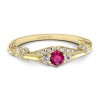 Victoria - Złoty pierścionek z rubinem i diamentami