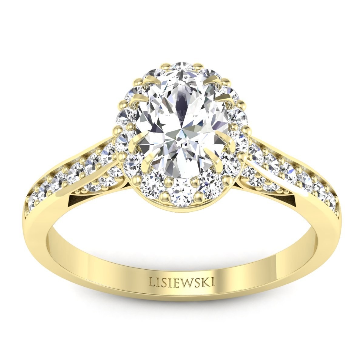 Caroline - Złoty pierścionek z diamentami