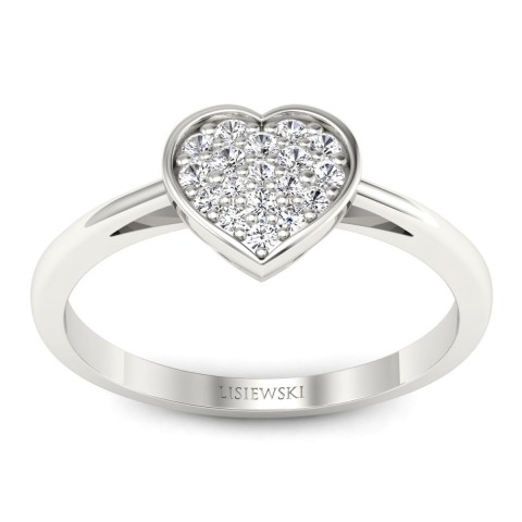 Heart - Platynowy pierścionek z diamentami