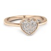 Heart - Różowe złoto pierścionek z diamentami
