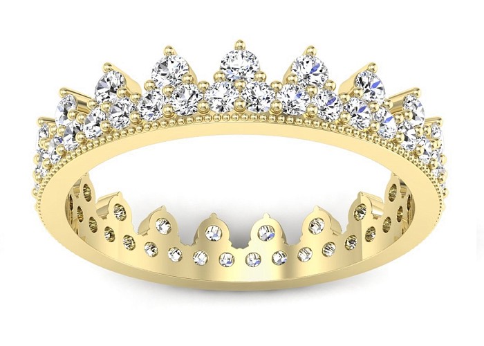Obrączka z diamentami - Crown